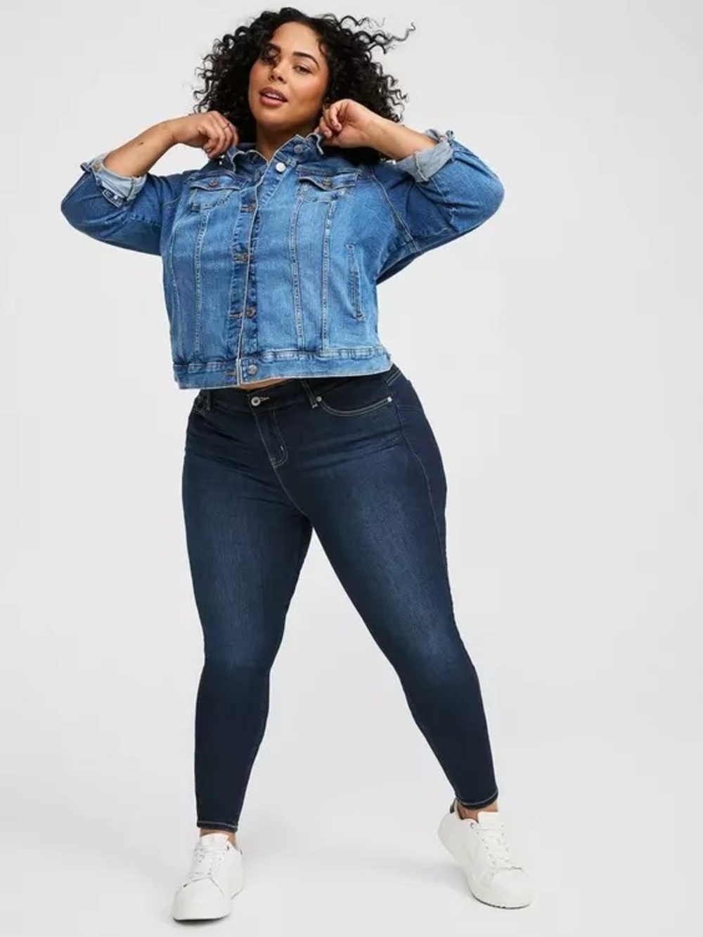 Torrid Plus Size Bombshell Skinny Premium Stretch Dark Blue Jeans Size 16 Reg - Picture 4 of 10